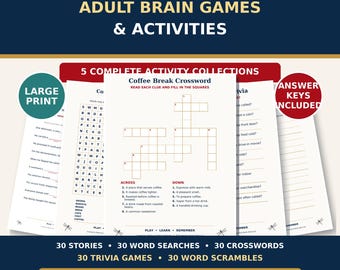 Regalo per anziani: 150 giochi stampabili e attività con caratteri grandi per adulti