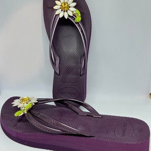 Rhinestone Havaianas Bride Jewelry size 9.5 Edge Platform flip flops Mothers Day Gift Bling Beach thongs Burgundy sweet sixteen sandals