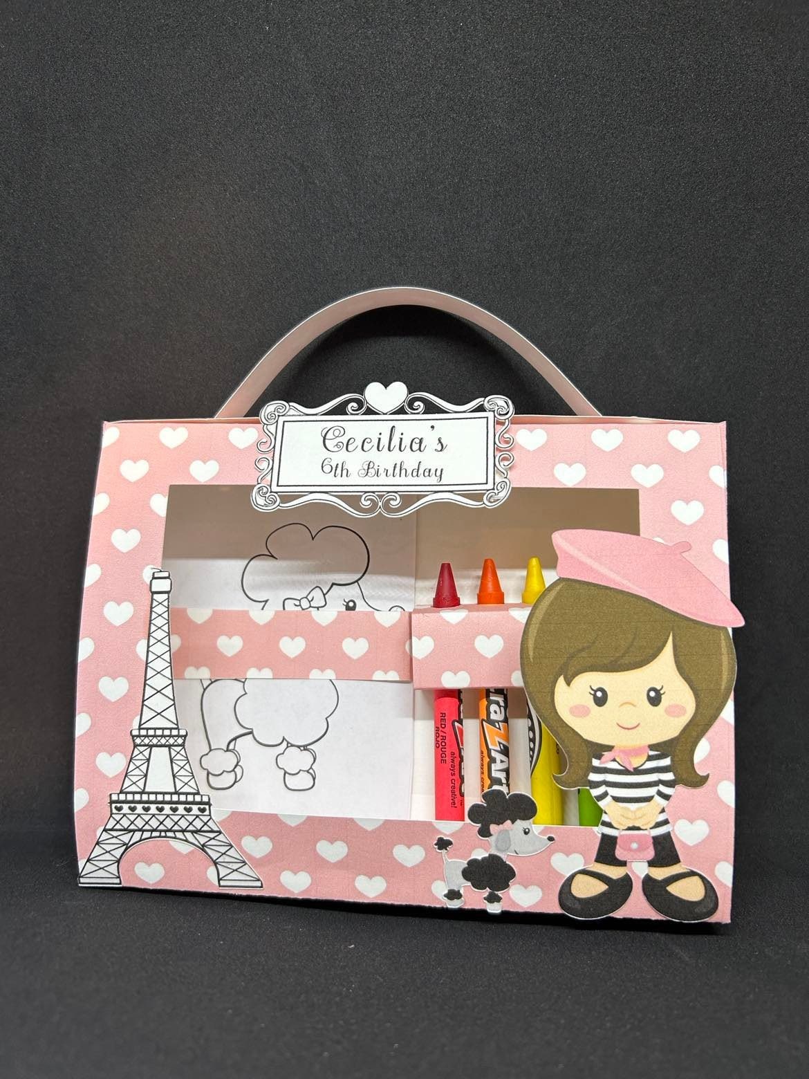 Coloring Suitcase Box Goody Bags Girls Birthday Party Favor, Paris Birthday  Theme Goodie Box Kids Coloring Kit, Activity Kids Box Set of 6 