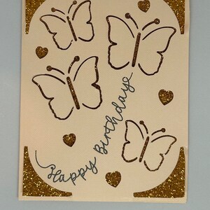 Personalized Butterflies Happy Birthday Card handmade Card Card 4.25&quot; x 5.5&quot;