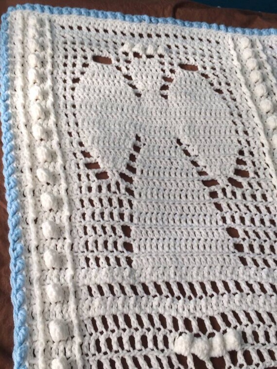 Items similar to Angel Afghan, Crochet Angel Afghan, Angel Blanket