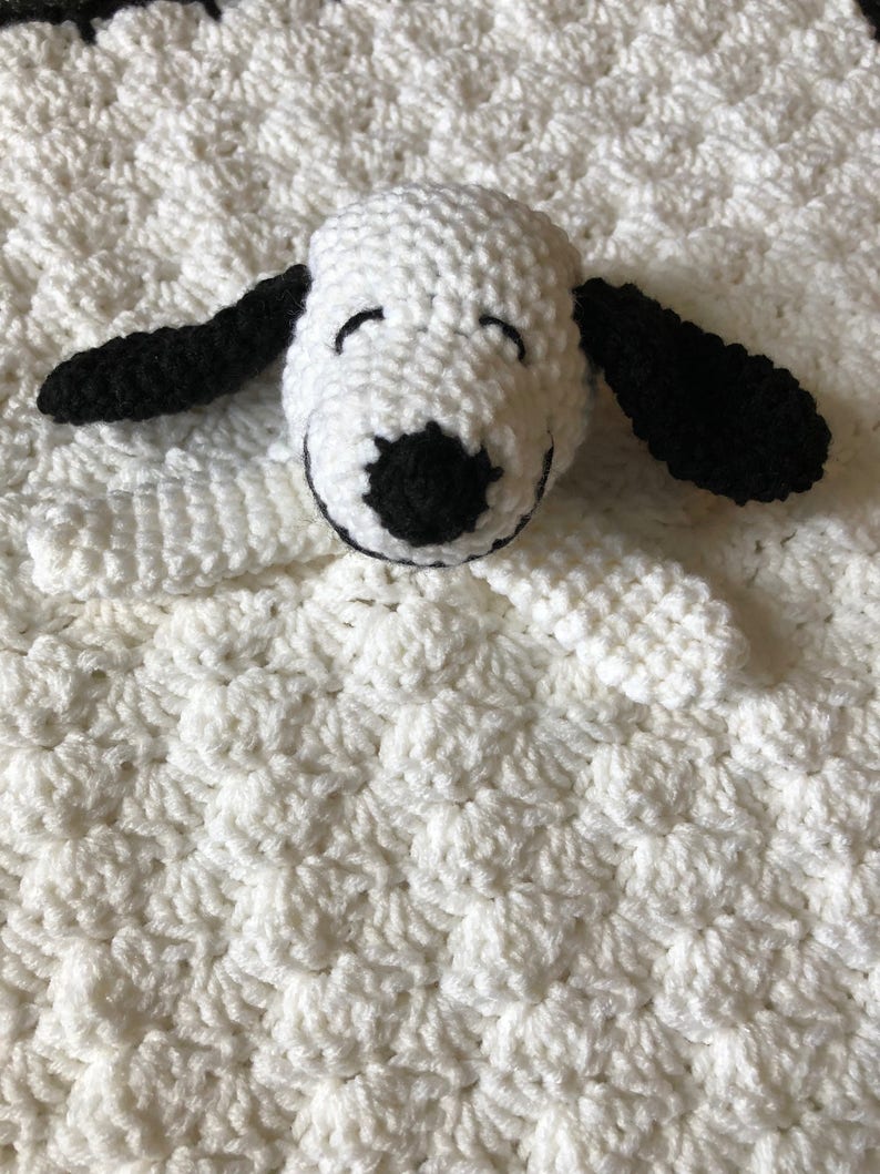 Amigurumi Crochet Lovey Pattern, PDF, Snoopy Pattern, Snoopy Lovey Pattern, Security Blanket, baby blanket Pattern Instant Downlod image 1