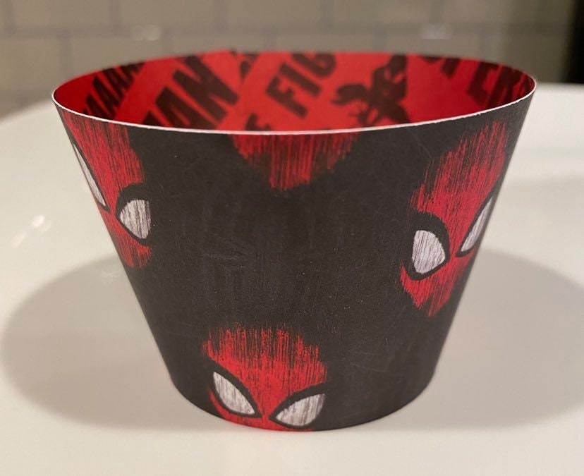 Spider Man Double Side Cupcake wrappers cupcake sleeves SpiderMan Birthday Party Decor Kids Birthday Party Party Supplies set