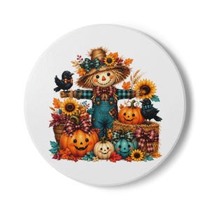 Posavasos con espantapájaros de girasol