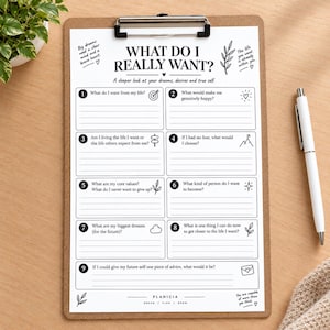 What Do I Really Want? | Self Discovery Worksheet, Self Reflection Printable, Personal Growth Life Purpose Goal Setting  PDF