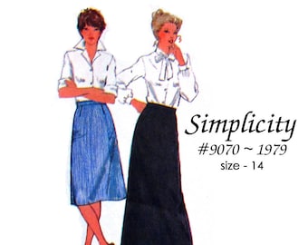 Simplicity 9070 Misses Straight Skirt in Three Lengths - Easy to Sew - Size 14 - Vintage 1979