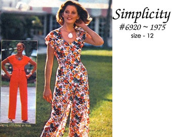 Simplicity 6920 Misses Wrap Top and Pants - Make it in a Jiffy - Easy Cut ~ Easy Sew - UNCUT - Size 12 - Vintage 1975