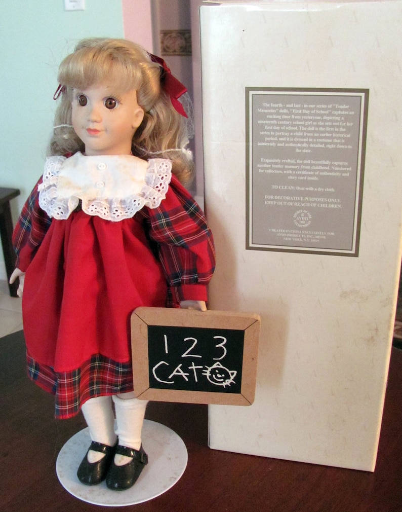 Avon Tender Memories First Day of School Collectible Doll Etsy Norway