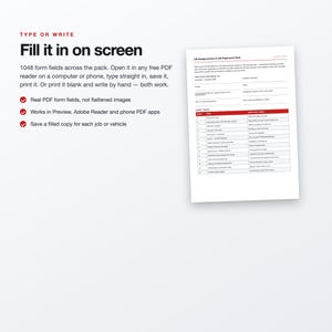 UK Garage Invoice & Job Card Pack, VAT Ready, Fillable PDF (A4) image 4