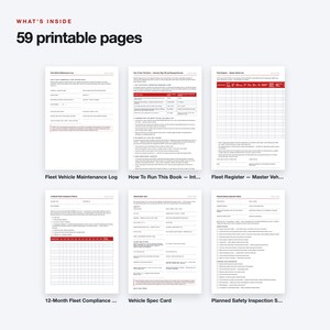Fillable Fleet Vehicle Maintenance Log, Van & Light Commercial Record Book (59 Pages) Bild 2