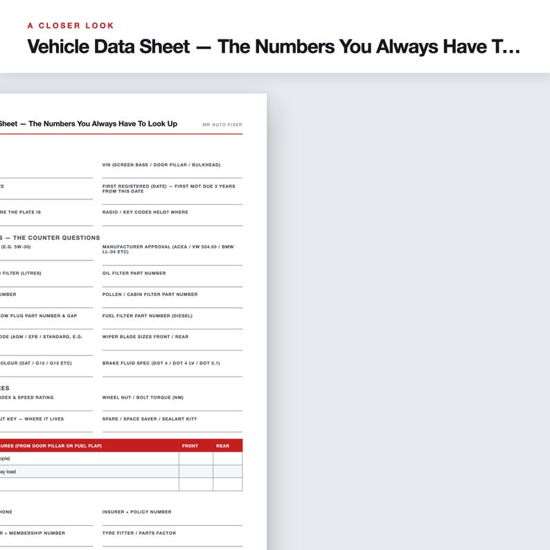 UK Vehicle Service Reminder Log, Fillable PDF Tracker (41 Pages) afbeelding 6