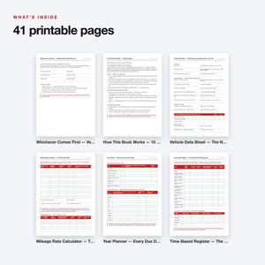 UK Vehicle Service Reminder Log, Fillable PDF Tracker (41 Pages) afbeelding 2