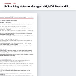 UK Garage Invoice & Job Card Pack, VAT Ready, Fillable PDF (A4) image 6
