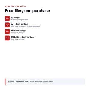 UK Garage Invoice & Job Card Pack, VAT Ready, Fillable PDF (A4) image 7