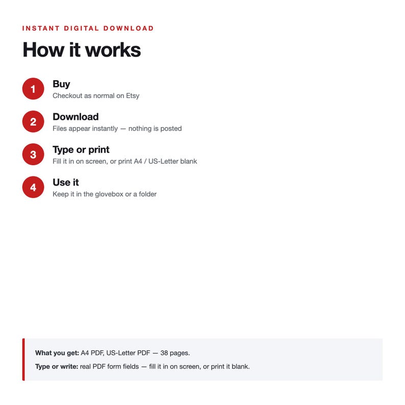UK Garage Invoice & Job Card Pack, VAT Ready, Fillable PDF (A4) image 9