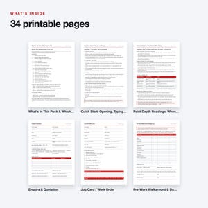 UK Car Detailing Business Forms Pack: 34-Page Fillable PDF (A4/US Letter) image 2