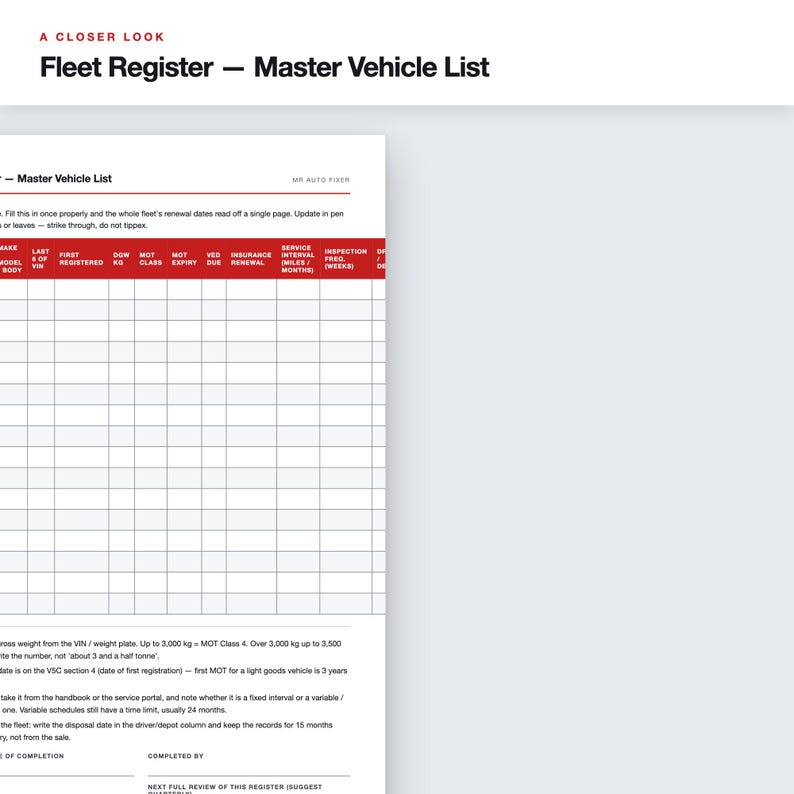 Fillable Fleet Vehicle Maintenance Log, Van & Light Commercial Record Book (59 Pages) Bild 5