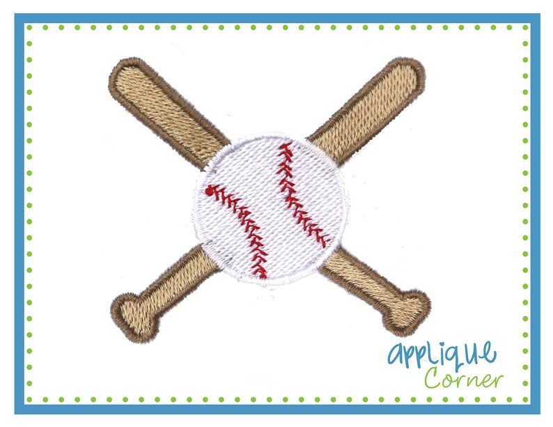 673 Mini embroidery design baseball Los Angeles Mall desi and bat digital crossed We OFFer at cheap prices