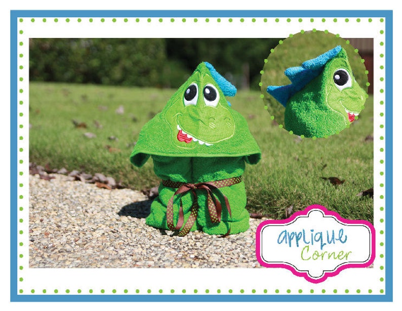 449 Dino Dinosaur Head and Spikes Back applique for hooded | Etsy