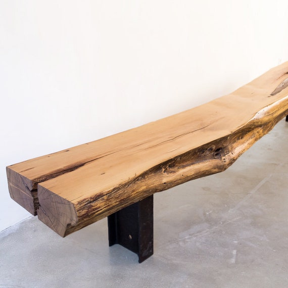 Contemporary Wood Bench Half Tree Acacia Long Bench On Etsy