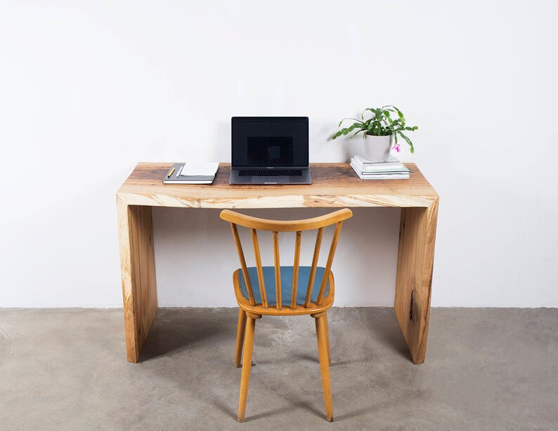 Waterfall Oak Desk Solid Oak Desk Oak Writing Table Modern Etsy
