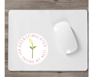 Naklejka SVG PNG z napisem „Przesadzony, ale staram się jak mogę” | Urocza pastelowa naklejka z ADHD i neuroatypowością | Zabawna naklejka na zdrowie psychiczne