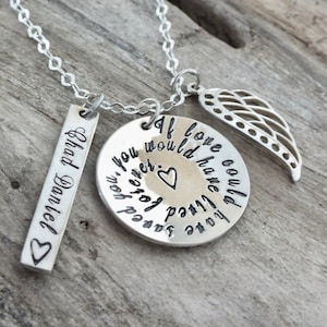 Loss of Loved One Necklace - Sterling Silver Bereavement Gift - If Love Could Have Saved You