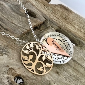 Sympathy Tree of Life Heart Pendant with Poem - Bereavement Keepsake Necklace