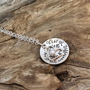 Personalized Mentor Necklace - Thank You Gift for Teachers - Sterling Silver with Heart Pearl Charm - Christmas Present