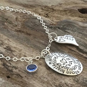 Soul Sisters Birthstone Necklace - Sterling Silver Friendship Pendant - Perfect Christmas Gift