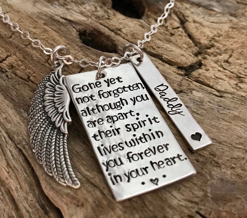 Dad Memorial Necklace Loss of Father Gift Sterling Silver Etsy
