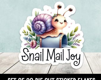 Custom Snail Mail Joy Stickers Die Cut Stickers - Set of 20