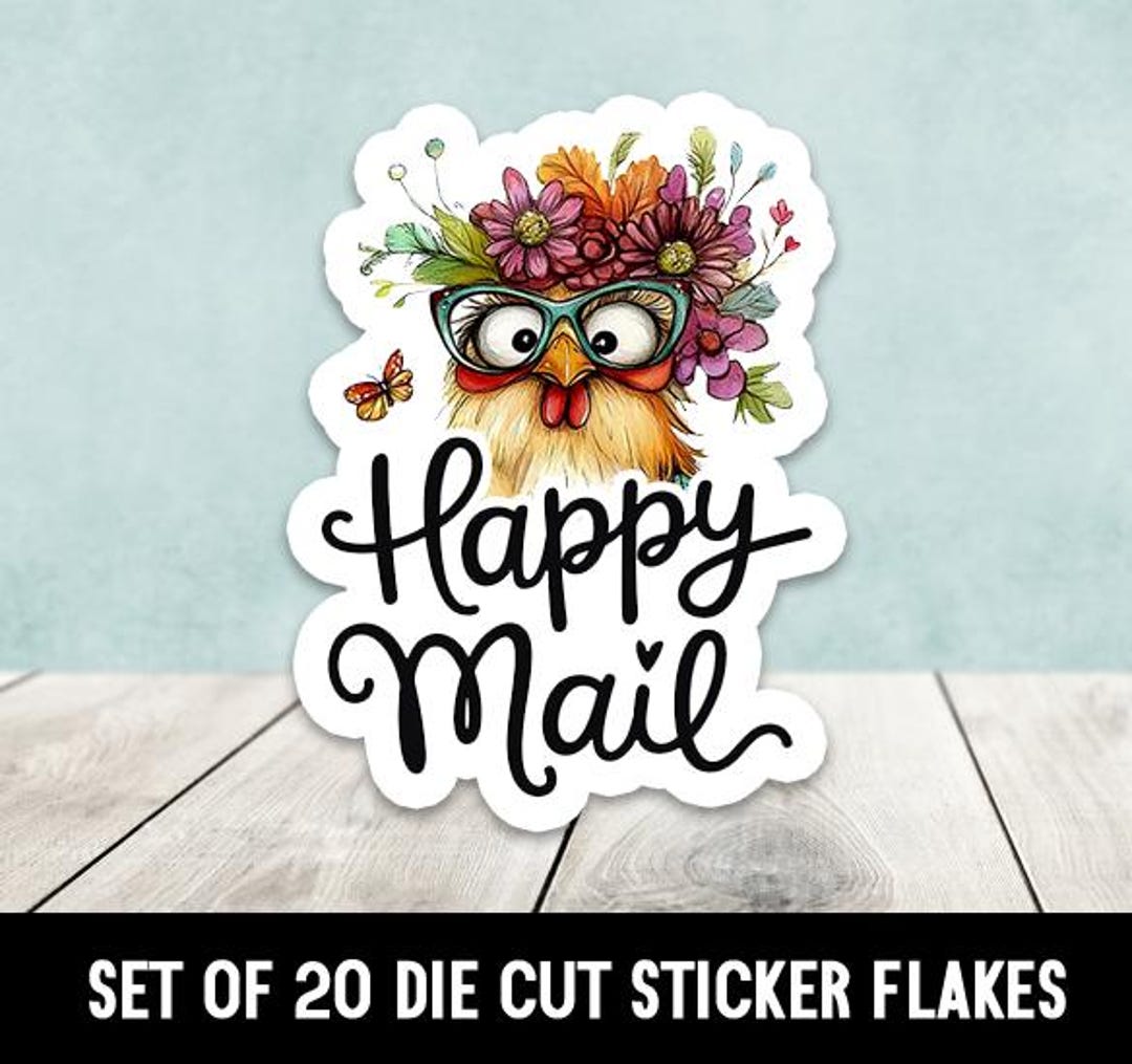 Happy Mail Chicken 2025 Die Cut Stickers Happy Mail - Set of 20 - Etsy