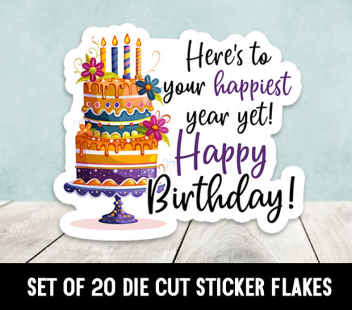Happy Birthday Greeting Die Cut Stickers Happy Mail - Set of 20 - Etsy