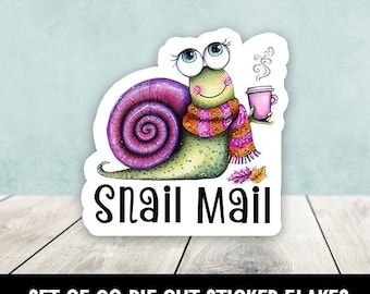 Adorables autocollants découpés en colimaçon automne - Lot de 20