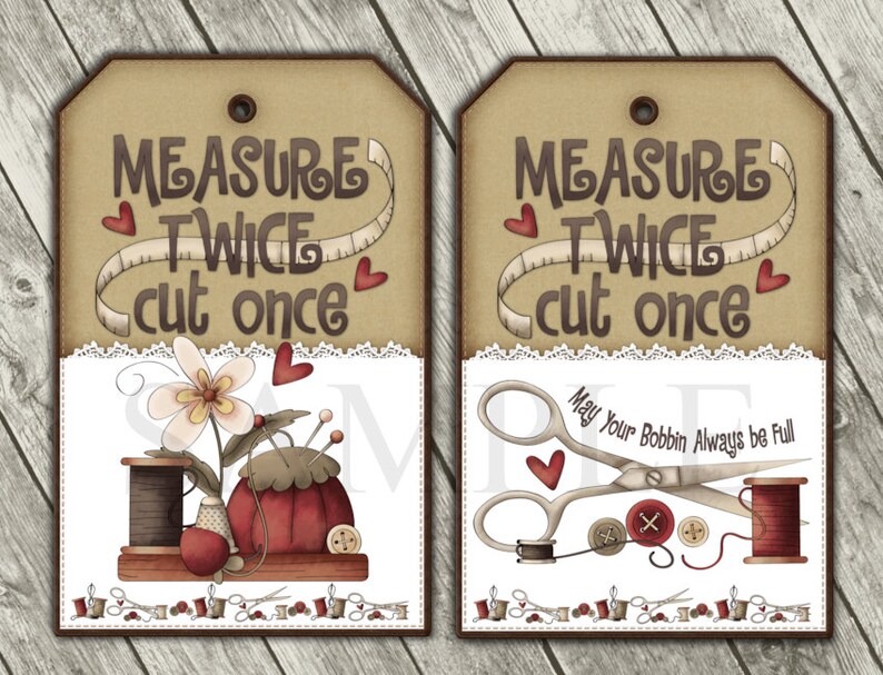 Printable Tags for Your Hand Sewn Items Pincushion Sewing Etsy