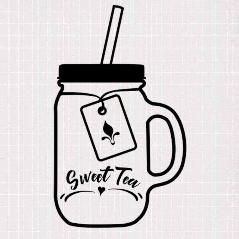 Download Sweet Tea Mason Jar SVG Cutting File Transparent PNG | Etsy