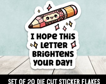 Kawaii Pencil I Hope This Letter Die Cut Stickers Happy Mail - Set of 20