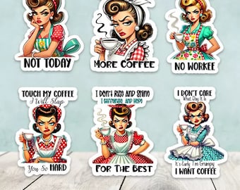 Funny Housewives Set Die Cut Stickers - Set of 20