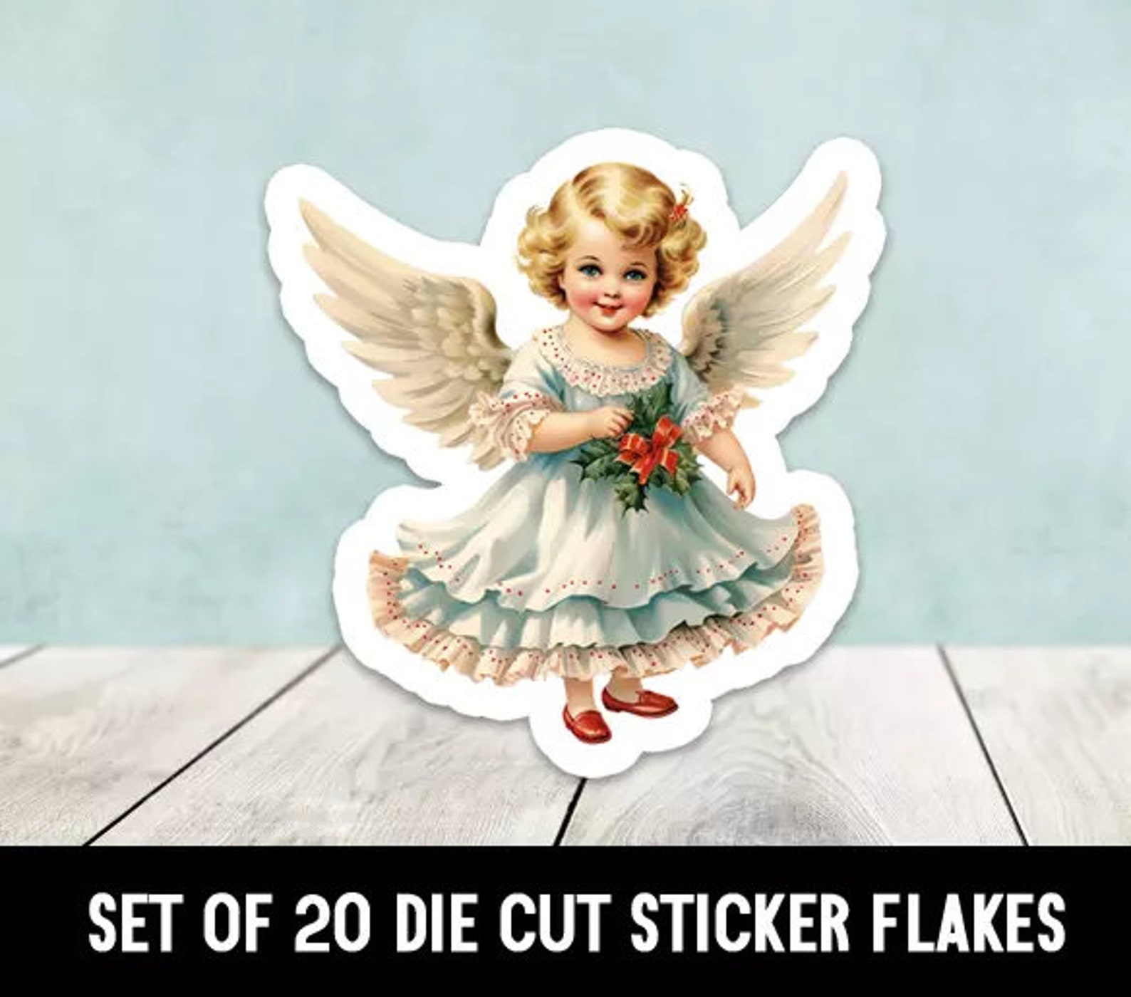 Angel Vintage Die Cut Stickers Happy Mail - Set of 20 - Etsy