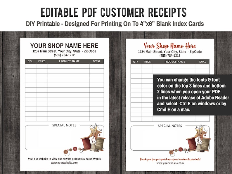 Editable PDF Consumer Gross sales Receipt Printable - Print upon toward 4x6 Inch Blank Index Playing cards - Electronic Receipts - Craft Demonstrate Elements - Reasonable picture regarding Printable Sales Receipt Pdf named Editable PDF Consumer Profits Receipt Printable - Print upon in direction of 4x6 Inch Blank Index Playing cards - Electronic Receipts - Craft Present Products - Affordable