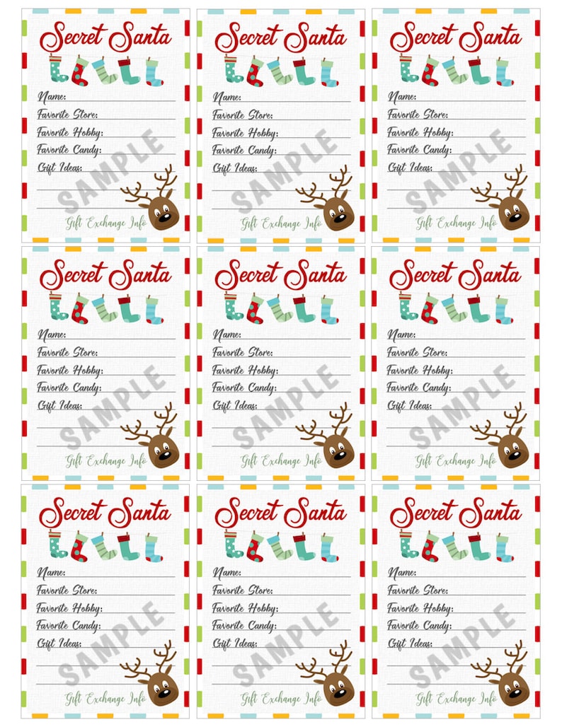 Printable Secret Santa Gift Exchange - Printable World Holiday