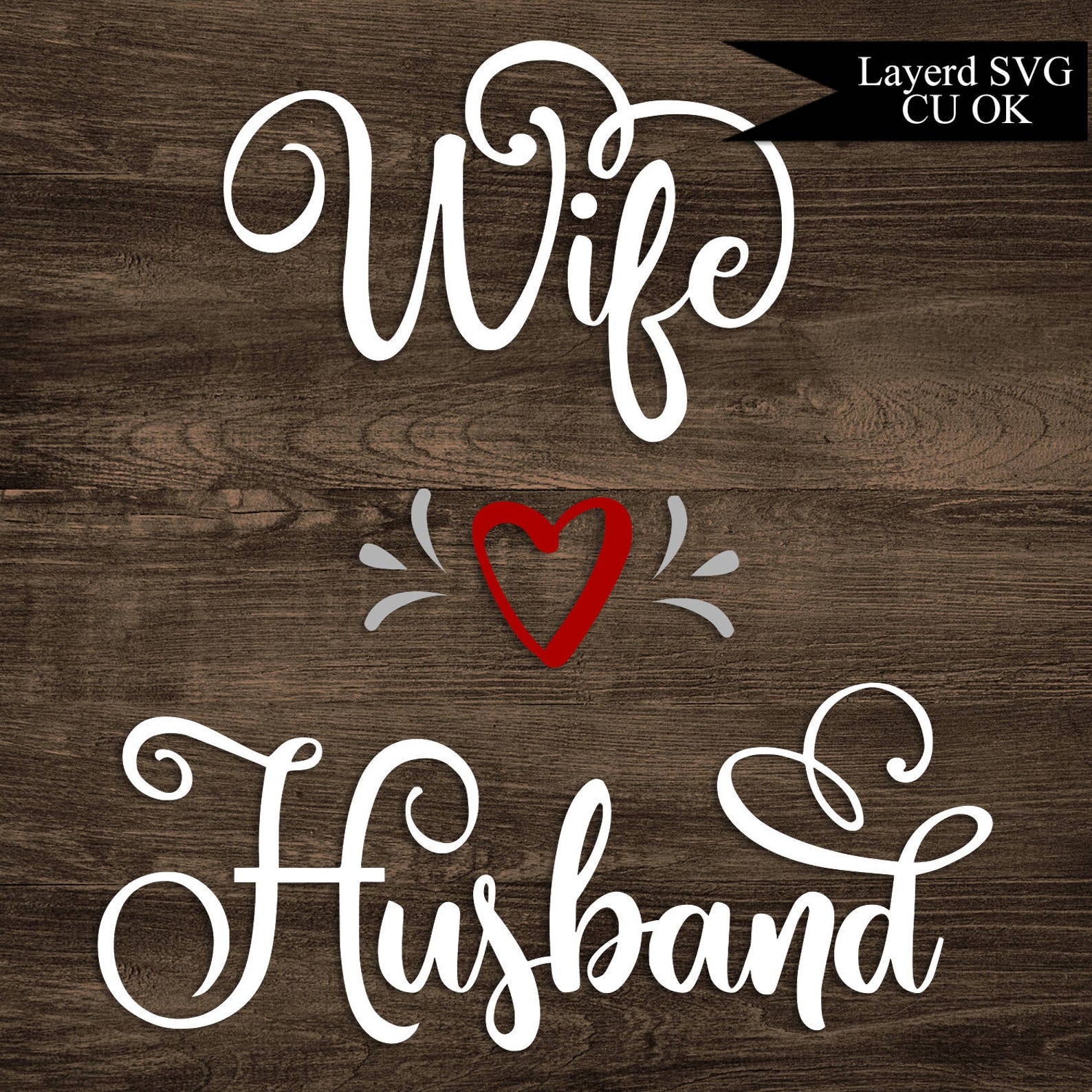 Wife Husband Heart SVG Cut File Wedding SVG Marriage SVG Etsy