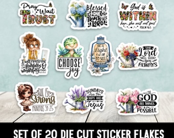 Mixed Set Of Christian Stickers Die Cut Stickers Happy Mail - Set of 20
