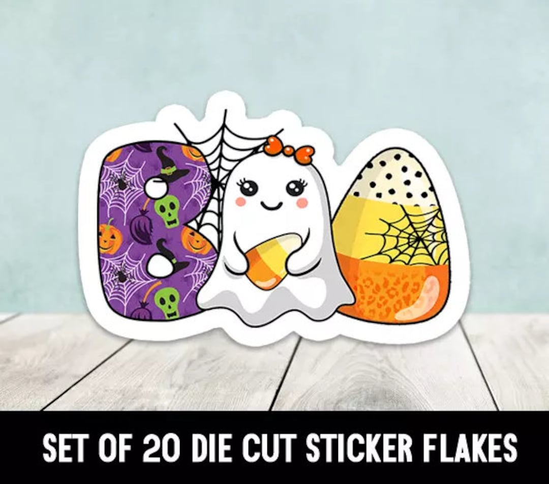 Candy Corn Boo Halloween Die Cut Stickers Happy Mail - Set of 20 - Etsy