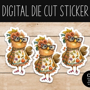 Wild and Wacky Lustiges Huhn v5 Digital Sticker - PNG Datei - Kommerzielle Nutzung Ok - Die Cut Sticker erstellen & verkaufen