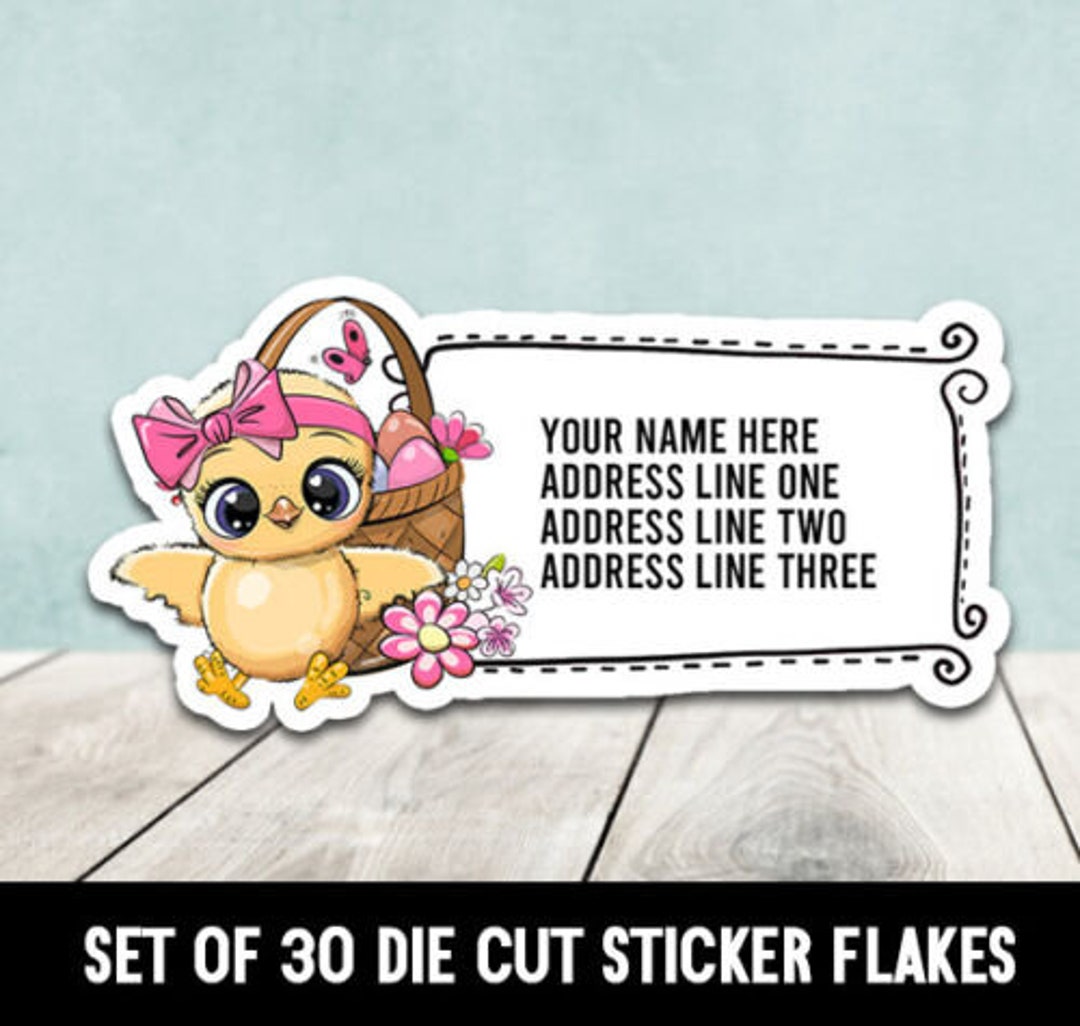 Chick Address Labels Custom Easter Basket Chick Die Cut Return Address Labels - Etsy Canada