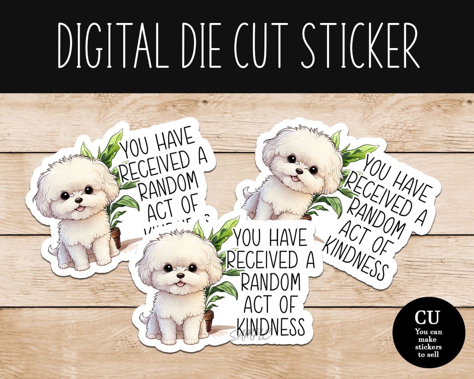 Received Sticker Adorable Maltese RAK Sticker - PNG File - You Have Received A Random ...