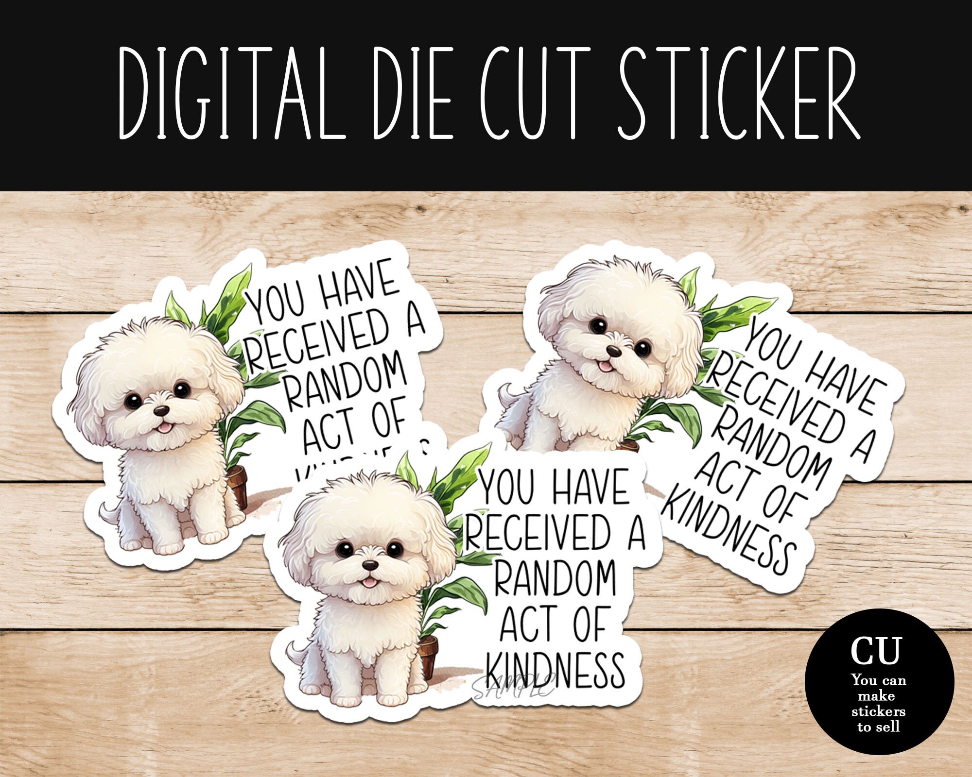 Sticker Di Rak Adorable Maltese RAK Sticker - PNG File - You Have Received A Random ...