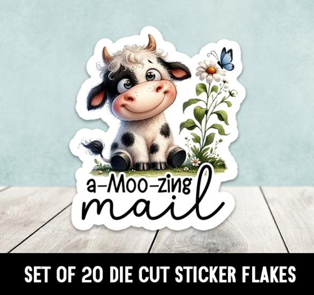 A-Moo-zing Mail Cow v3 ダイカットステッカー - 20枚セット - Etsy 日本